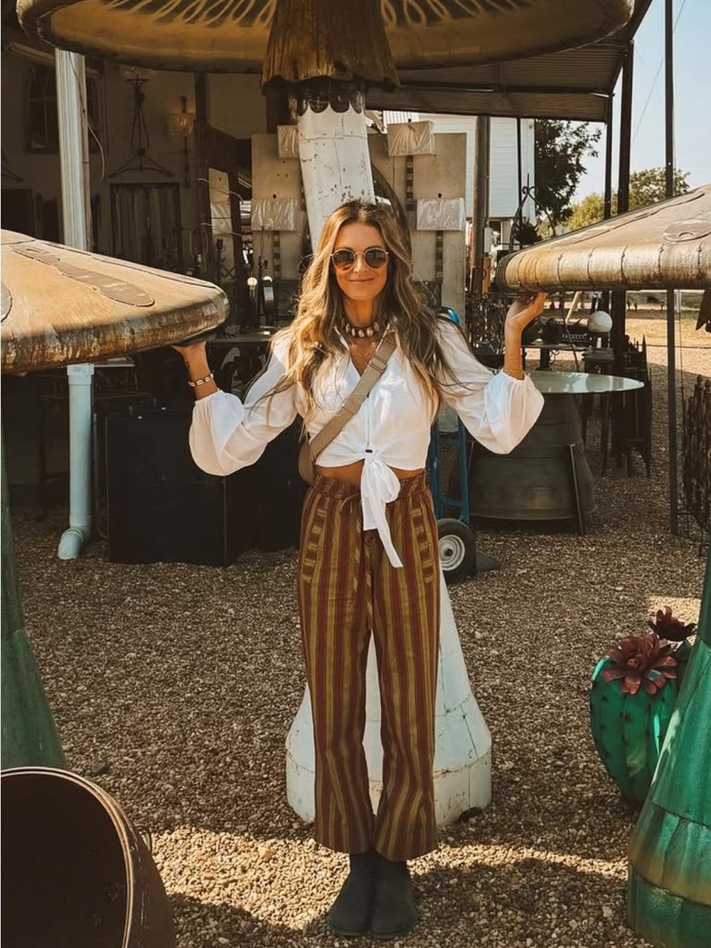 Free People striped linen pants